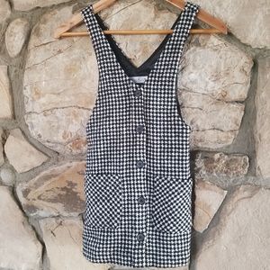 ZARA Tweed Checkered Jumper Romper Dress SZ: 9